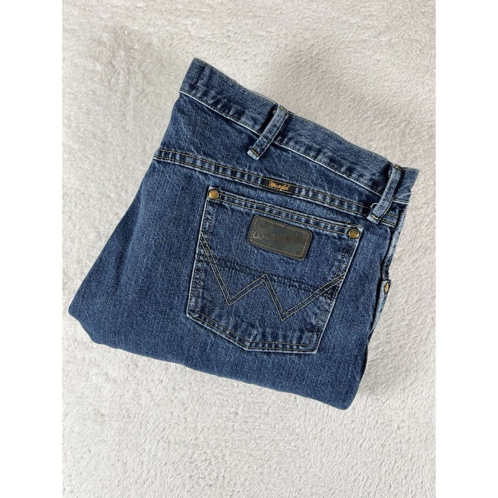 Wrangler 1613MGSDS George Strait Cowboy Cut Blue‎ Denim Jeans Men's Sz 42x34